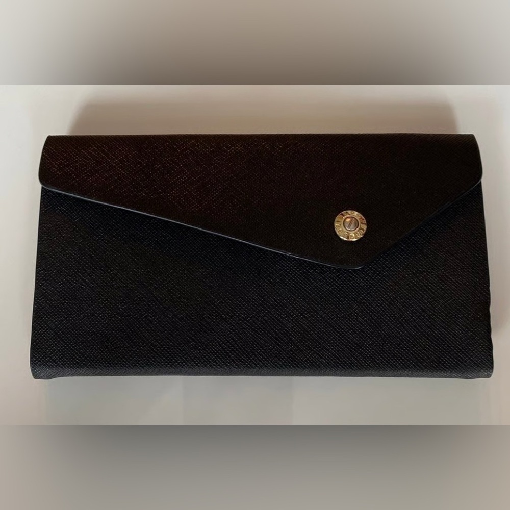 Henri Bendel Elegant Black Eyeglass Collapsible Gold Accent